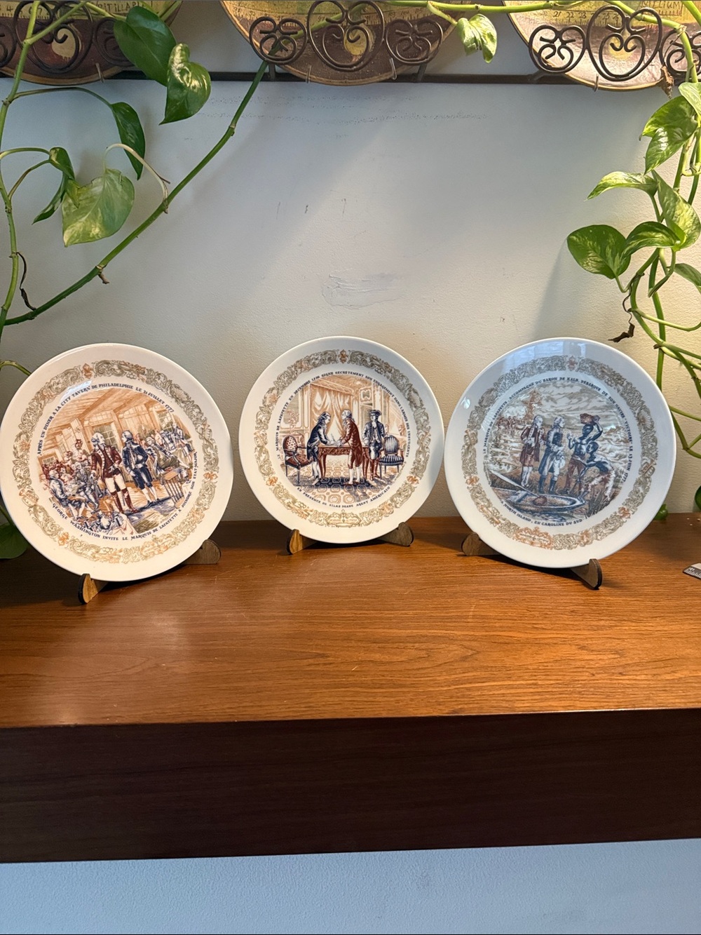 Lot of 3 Collector Plates Limoges Henri D’Arceau The Lafayette Legacy
